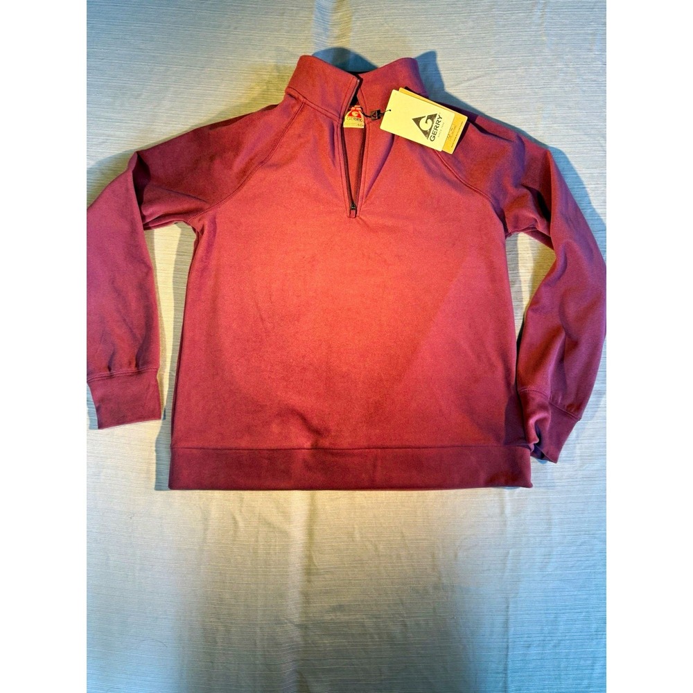 Gerry Womens Tulip Pink Quarter Zip Pullover Fleece Sweatshirt FG9621 Small NWT